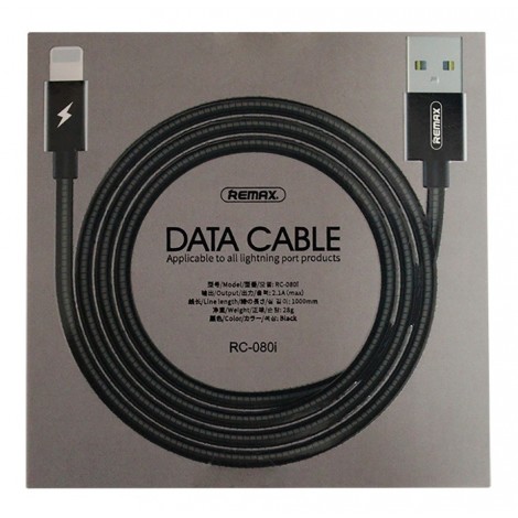 CABLE LIGHTNING METALICO REMAX  - NEGRO